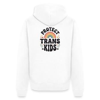 LGBTQ Pride Month - Protect Trans Kids - Unisex Premium Organic Zip Hoodie - white - Back - Thijin (182cm)