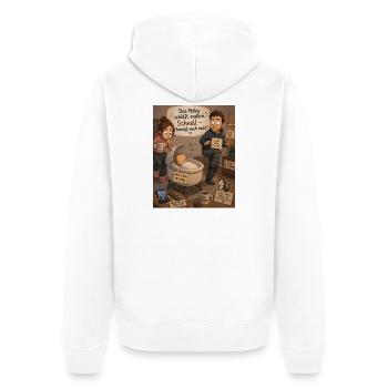 Baby schläft endlich – Chaos zu Hause - Unisex Premium Bio Zip Hoodie - Weiß - Hinten - Thijin (182cm)