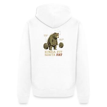 Plutôt en forme, un peu gros ours en haltérophilie - Veste à capuche bio Premium Unisexe - blanc - Dos - Thijin (182cm)