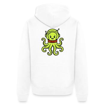 Niedlicher Alien - Unisex Premium Bio Zip Hoodie - Weiß - Hinten - Thijin (182cm)
