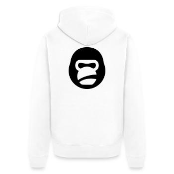 Gorilla Kettlebell – Gym Beast Logo - Unisex Premium Organic Zip Hoodie - white - Back - Thijin (182cm)
