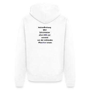 Instandhaltung T-Shirt Lustiges Geschenk Handwerk! - Unisex Premium Bio Zip Hoodie - Weiß - Hinten - Thijin (182cm)