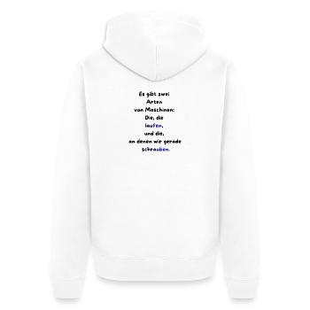 Instandhaltung T-Shirt Lustiges Geschenk Handwerk! - Unisex Premium Bio Zip Hoodie - Weiß - Hinten - Thijin (182cm)