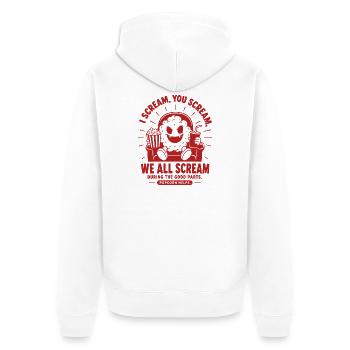 We All Scream Horror Popcorn - Unisex Premium Organic Zip Hoodie - white - Back - Thijin (182cm)