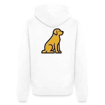 Sitzender Hund Golden Retriever Hundeschule - Unisex Premium Bio Zip Hoodie - Weiß - Hinten - Thijin (182cm)