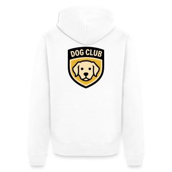 Dog School Logo Golden Retriever Dog Club - Unisex Premium Organic Zip Hoodie - white - Back - Thijin (182cm)