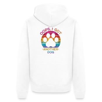 Oops I Got Another Dog - Hunde Retro Design - Unisex Premium Organic Zip Hoodie - white - Back - Thijin (182cm)