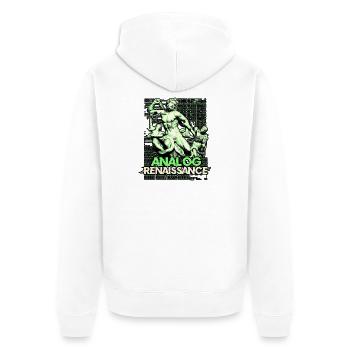 Analog Renaissance - Unisex Premium Organic Zip Hoodie - white - Back - Thijin (182cm)