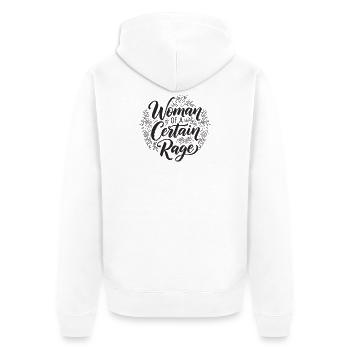 Déclaration de Féminisme Femme Rage Black - Veste à capuche bio Premium Unisexe - blanc - Dos - Thijin (182cm)