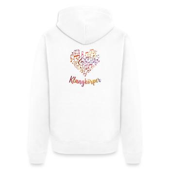 Klangkörper Chor Orchester Retro Herz - Unisex Premium Bio Zip Hoodie - Weiß - Hinten - Thijin (182cm)
