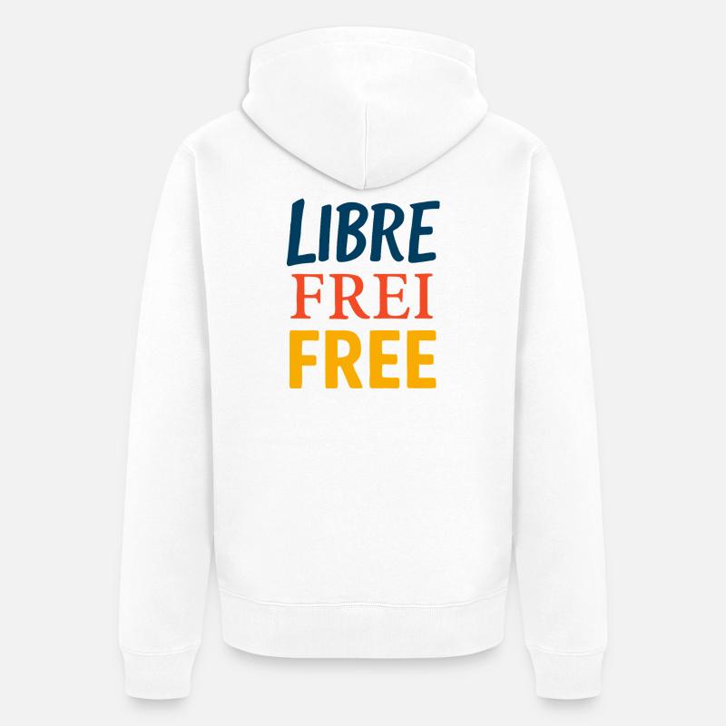 Libre - Unisex Premium Bio Zip Hoodie - Weiß