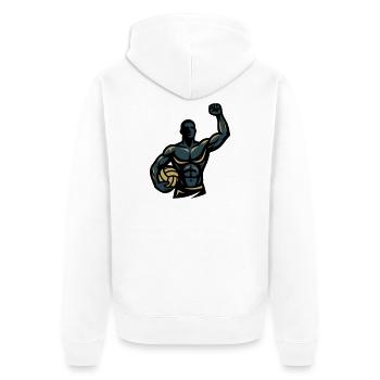  Beachvolleyball Spieler Muskeln Sportler Team - Unisex Premium Bio Zip Hoodie - Weiß - Hinten - Thijin (182cm)