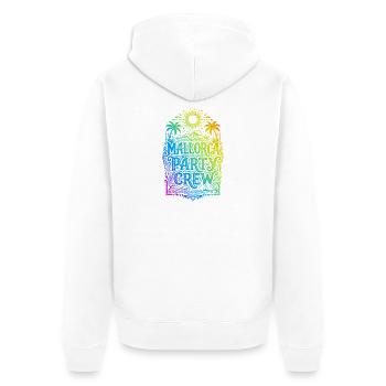 Équipe de fête de Majorque colorée - Veste à capuche bio Premium Unisexe - blanc - Dos - Thijin (182cm)