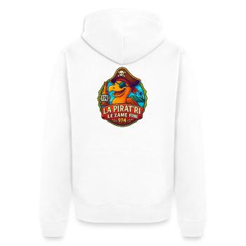 La pirat'ri lé zamé finiv974 - Veste à capuche bio Premium Unisexe - blanc - Dos - Thijin (182cm)