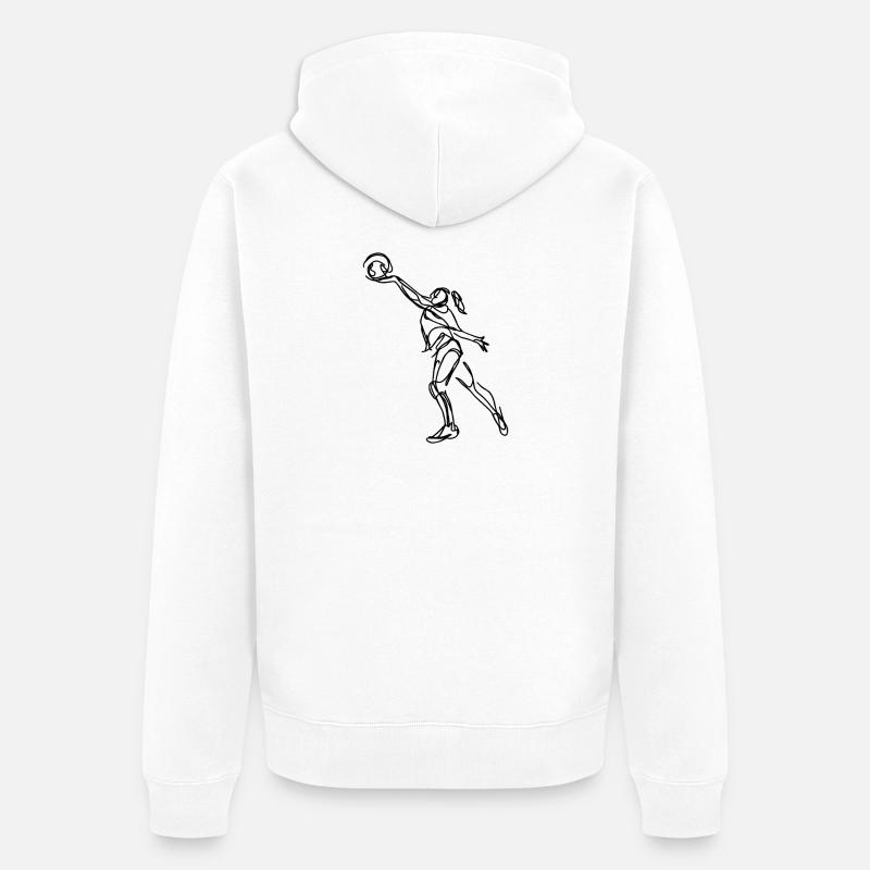 Joueur de volley-ball - Veste à capuche bio Premium Unisexe - blanc