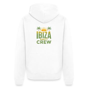 Ibiza Party Crew - Unisex Premium Organic Zip Hoodie - white - Back - Thijin (182cm)