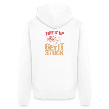 quad bike - Unisex Premium Organic Zip Hoodie - white - Back - Thijin (182cm)