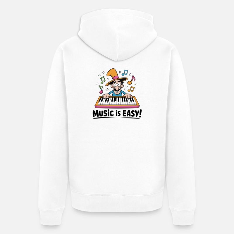 Beats de clavier magique - Veste à capuche bio Premium Unisexe - blanc