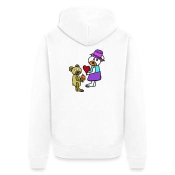 Teddy Ours d’anniversaire des enfants pour la fête des mères - Veste à capuche bio Premium Unisexe - blanc - Dos - Thijin (182cm)