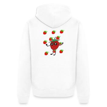 Les enfants Drôle de Fraises Fraises - Veste à capuche bio Premium Unisexe - blanc - Dos - Thijin (182cm)