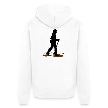 Wadloper Girl – Aventure sur la plage - Veste à capuche bio Premium Unisexe - blanc - Dos - Thijin (182cm)
