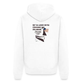 Get in, loser, we're crossing the Delaware - Unisex Premium Organic Zip Hoodie - white - Back - Thijin (182cm)
