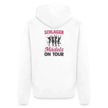 Schlager Mädels on Tour Schlagerparty Mädelsabend - Unisex Premium Bio Zip Hoodie - Weiß - Hinten - Thijin (182cm)