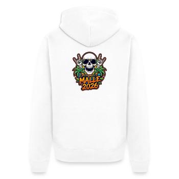 Malle 2026 Skull - Veste à capuche bio Premium Unisexe - blanc - Dos - Thijin (182cm)