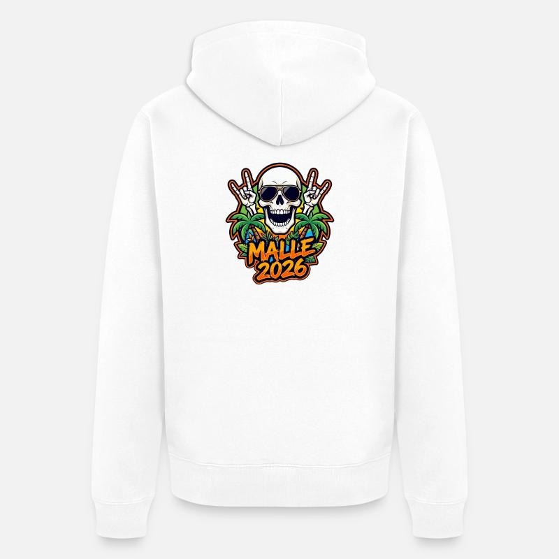 Malle 2026 Skull - Veste à capuche bio Premium Unisexe - blanc