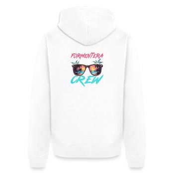 Équipe de la fête de Formentera - Veste à capuche bio Premium Unisexe - blanc - Dos - Thijin (182cm)