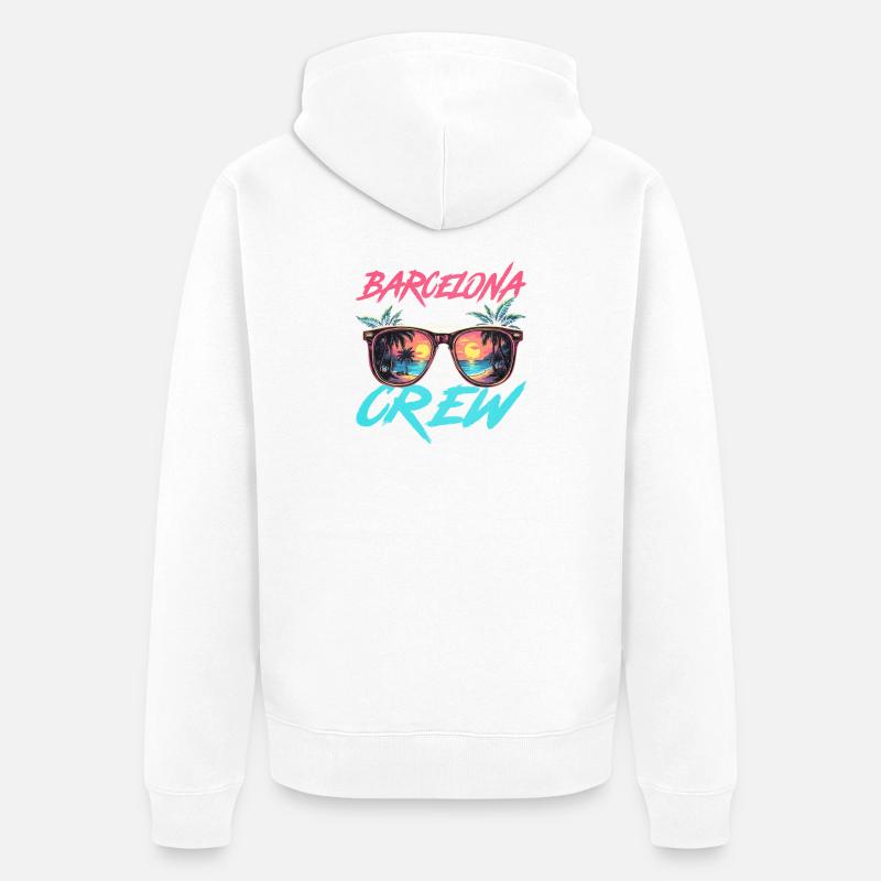 Barcelone Party Crew - Veste à capuche bio Premium Unisexe - blanc