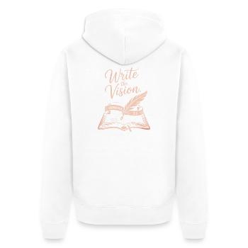 Écrire la plume de vision & le livre - Veste à capuche bio Premium Unisexe - blanc - Dos - Thijin (182cm)