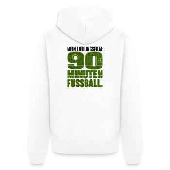 Mein Lieblingsfilm: 90 Minuten Fussball - Unisex Premium Bio Zip Hoodie - Weiß - Hinten - Thijin (182cm)