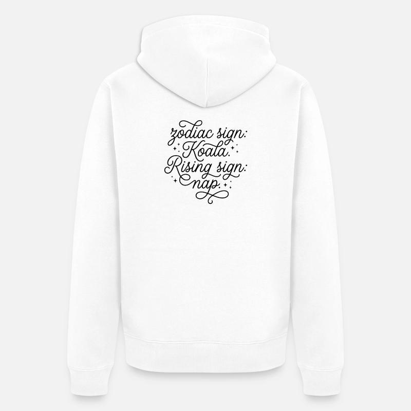 Sternzeichen Koala Aszendent Nickerchen - Unisex Premium Bio Zip Hoodie - Weiß