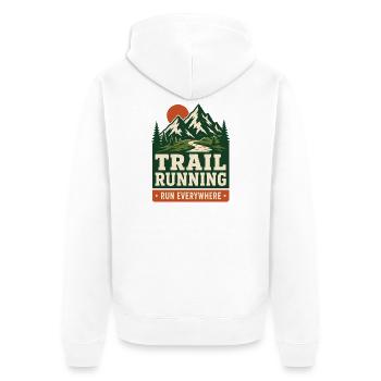 Course en sentier - Courez partout - Veste à capuche bio Premium Unisexe - blanc - Dos - Thijin (182cm)