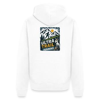 Ultra Trail Running - Veste à capuche bio Premium Unisexe - blanc - Dos - Thijin (182cm)