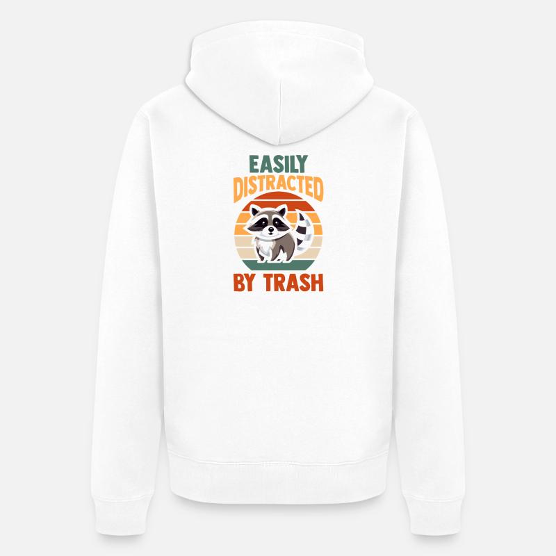 Panda Poubelle - Veste à capuche bio Premium Unisexe - blanc