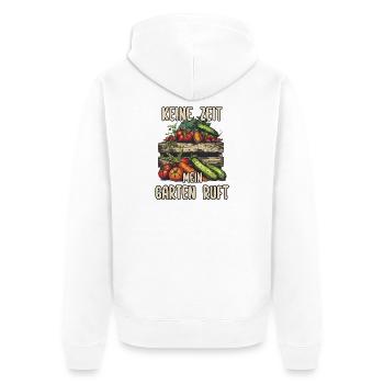 Gemüsebeet Gartenarbeit Hochbeet Kleingarten Humor - Unisex Premium Bio Zip Hoodie - Weiß - Hinten - Thijin (182cm)