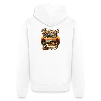 Retraite Campeur à temps plein Camping retraité - Veste à capuche bio Premium Unisexe - blanc - Dos - Thijin (182cm)