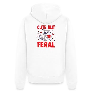Cute But Feral Trash Panda Raccoon - Unisex Premium Bio Zip Hoodie - Weiß - Hinten - Thijin (182cm)