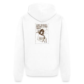 Core Reminder: Record Store | Vinyl - Unisex Premium Organic Zip Hoodie - white - Back - Thijin (182cm)