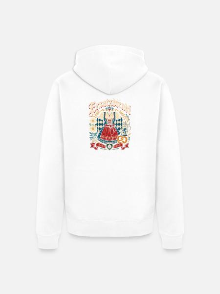 Bayerisches Dirndlzauber - Unisex Premium Bio Zip Hoodie - Weiß