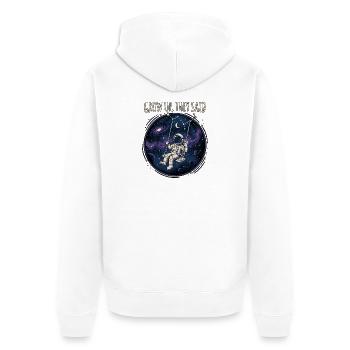 Grandis un peu, disaient - Veste à capuche bio Premium Unisexe - blanc - Dos - Thijin (182cm)