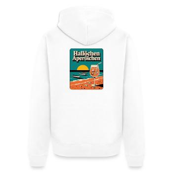 Hallöchen Aperölchen - Unisex Premium Bio Zip Hoodie - Weiß - Hinten - Thijin (182cm)