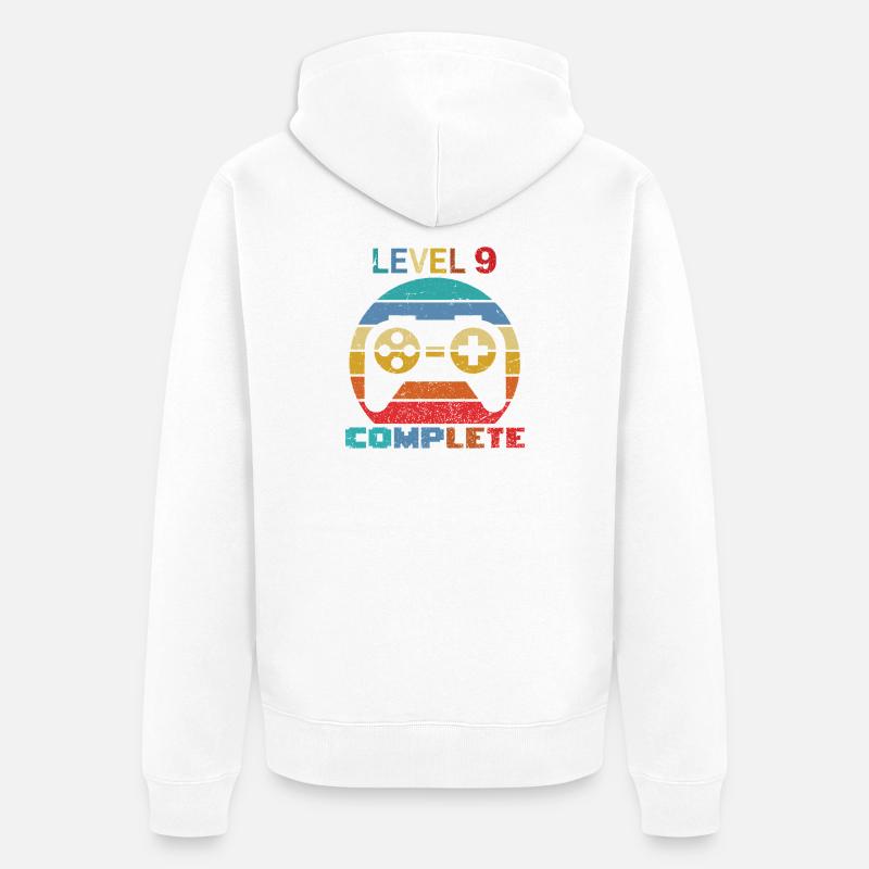 level 9 complete - Unisex Premium Bio Zip Hoodie - Weiß