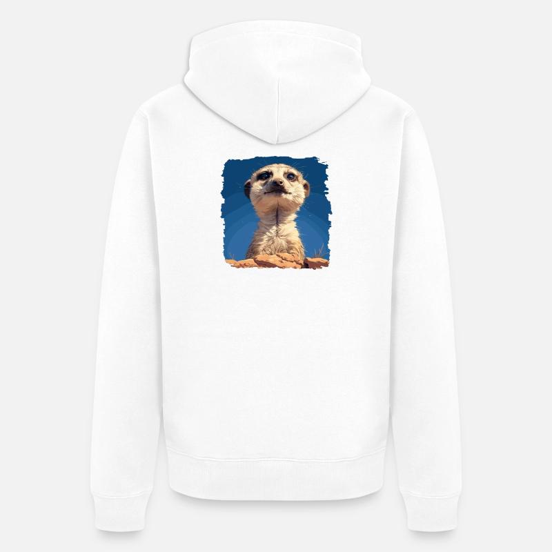 Suricate Erdmännchen - Veste à capuche bio Premium Unisexe - blanc