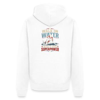 Superpuissance du Marcheur d’Eau - Veste à capuche bio Premium Unisexe - blanc - Dos - Thijin (182cm)