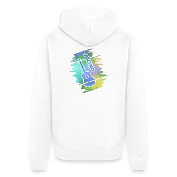 Gitarrenspielen Jolino - Unisex Premium Bio Zip Hoodie - Weiß - Hinten - Thijin (182cm)