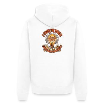 Penser par moi-même - Veste à capuche bio Premium Unisexe - blanc - Dos - Thijin (182cm)