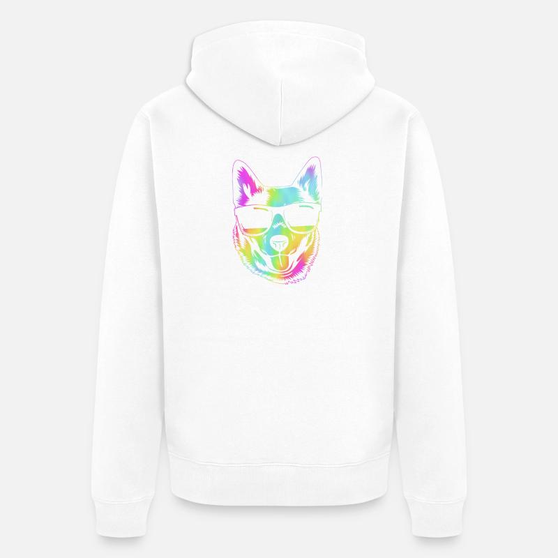 Bouvier australien chien - Veste à capuche bio Premium Unisexe - blanc